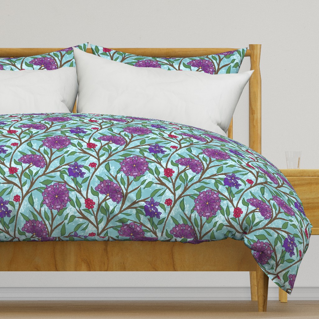 Indienne Violette Duvet Cover